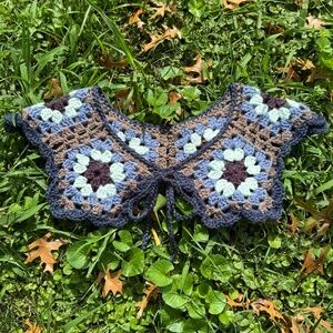 Handmade Blue Crochet Collar